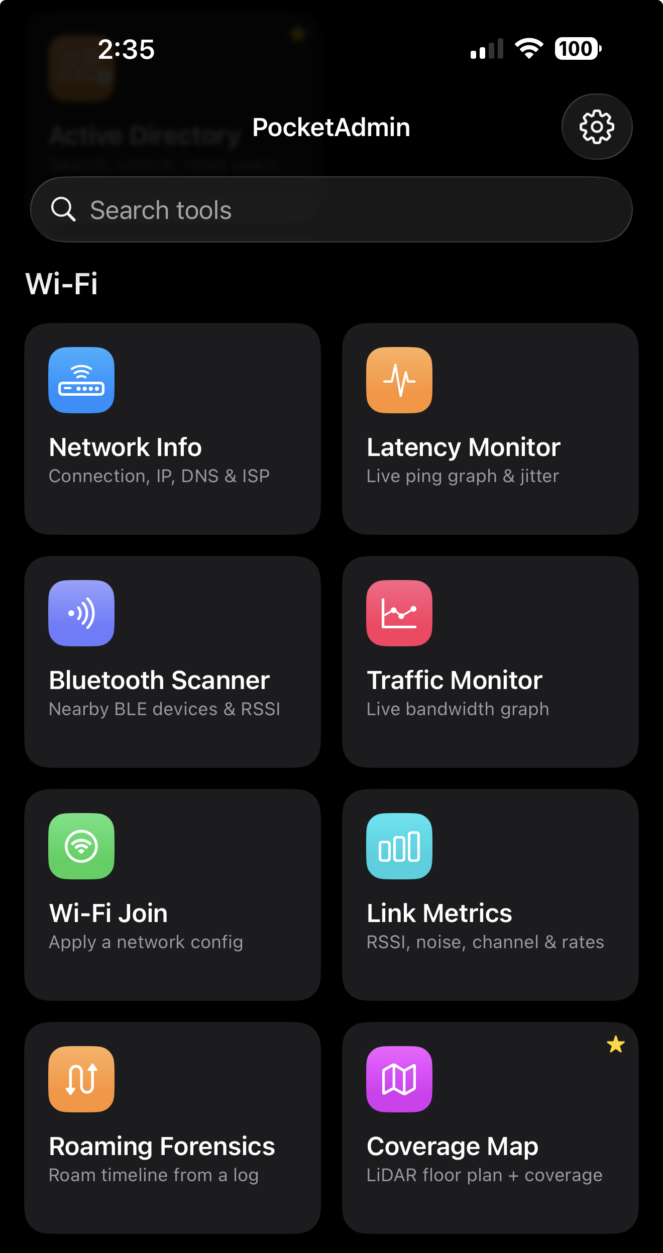 PocketAdmin Wi-Fi tools
